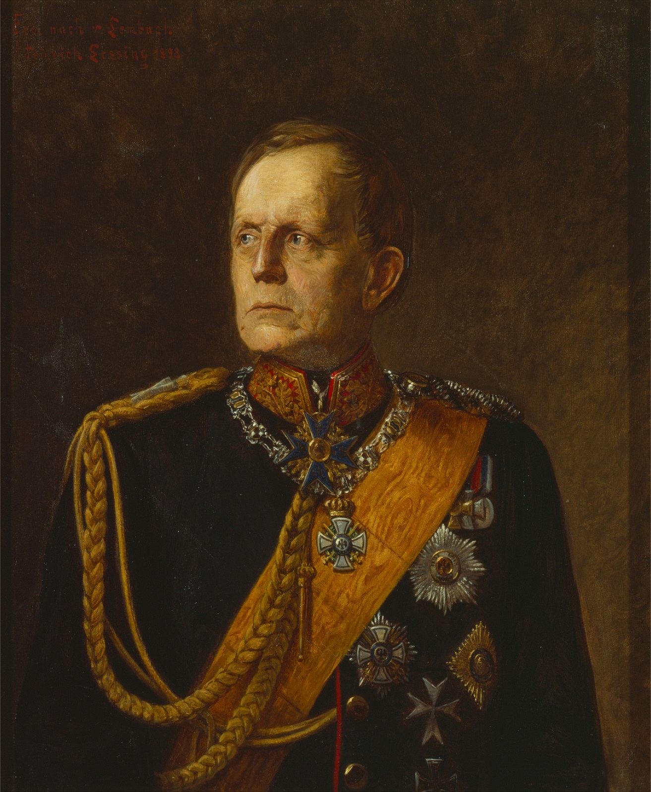 Helmuth Carl Bernhard Graf von Moltke. Óleo sobre lienzo por Franz von Lenbach (1898).